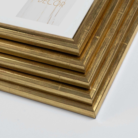 Pakiet złotych ramek drewnianych 5szt 15x21 cm HIT 1 Z