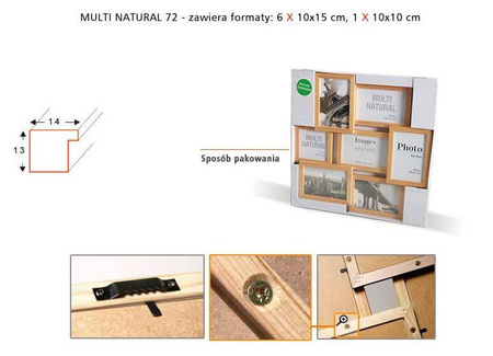 Multirama MULTI NATURAL 52 ramka na 5 zdjęć