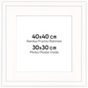 Ramka biała HEN PASS 1 z passe-partout – rozmiar 40x40 cm (okienko 30x30 cm)
