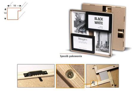 Multirama MULTI BLACK AND WHITE 41 ramka na 4 zdjęcia