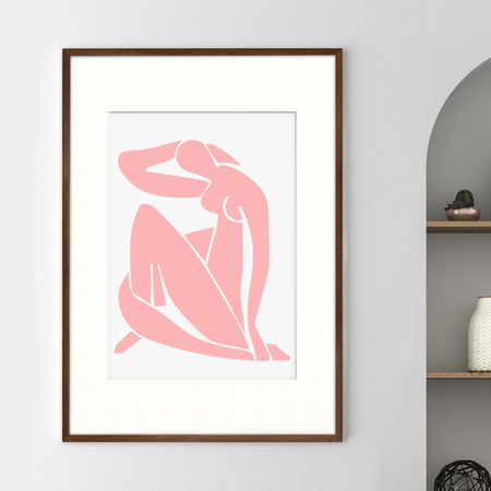 Ramka brązowa HEN PASS 4 z passe-partout – rozmiar 70X100 cm (okienko 50x70 cm)