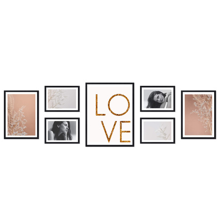 Zestaw czarnych ramek na 7 zdjęć PINIA 2 GF0017