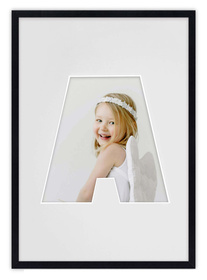 Ramka LITERKA "A" czarna - Ramka z passe partout o rozmiarze 21x30 cm