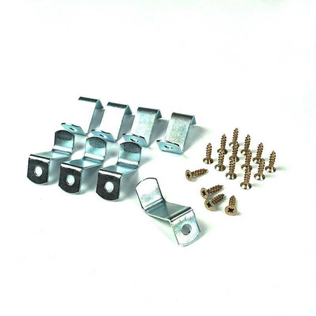 Komplet blaszek 25 mm do montażu obrazów. Zestaw zawiera wkręty.