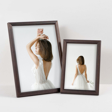 Pakiet ciemno brązowych ramek drewnianych 5 szt. DRWA 44 PAK 15x21 cm