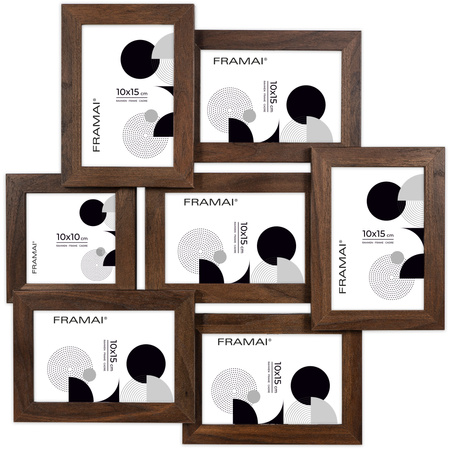Multirama na 7 zdjęć MULTI  HEN 4 ramka na zdjęcia - brązowa