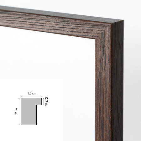 Ramka na weselną pamiątkę z passe partout 50x70 cm - kolor brązowy