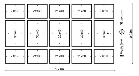 Zestaw czarnych ramek na 15 zdjęć PINIA 2 GF0029
