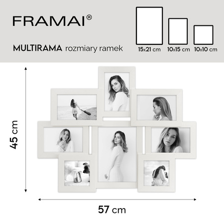 Multirama na 8 zdjęć MULTI HEN 1 ramka na zdjęcia biała