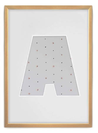 Ramka LITERKA "A" jasne drewno - Ramka z passe partout o rozmiarze 21x30 cm