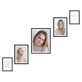 Zestaw czarnych ramek na 5 zdjęć PINIA 2 GF0031 R