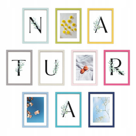 Pakiet 10 kolorowych ramek 10x15 cm