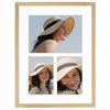 Foto Galeria 30x40 cm kolor dębowy - ramka z passe partout na 3 zdjęcia 10x15 cm 15x21 cm