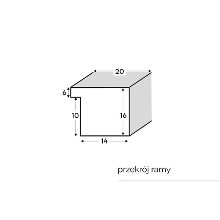 Lustro 50x70 cm w czarnej ramce HEN 2