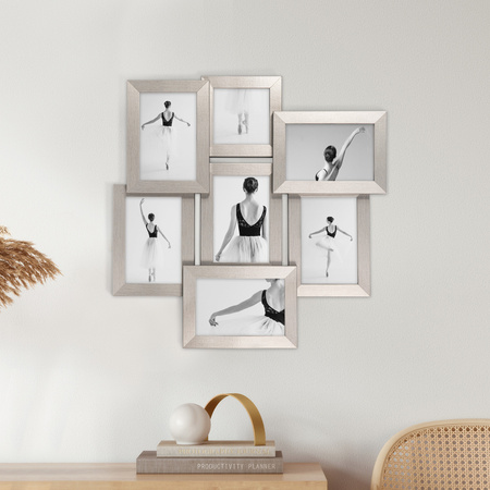 Multirama na 7 zdjęć MULTI HEN S ramka na zdjęcia - srebrna