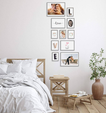 Zestaw szarych ramek na 11 zdjęć PINIA 05 GF0005