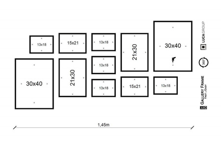 Zestaw czarnych ramek na 11 zdjęć PINIA 2 GF0005
