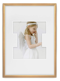 Ramka LITERKA "I" jasne drewno. Ramka z passe partout o rozmiarze 21x30 cm