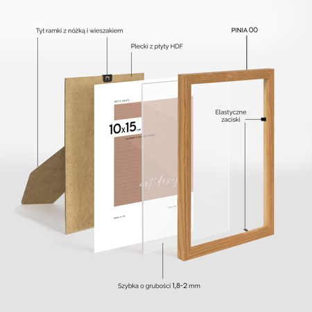 Pakiet ramek drewnianych 5 szt. PINIA 00 10x15 cm