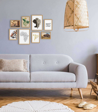 Zestaw jasnobrązowych ramek na 8 zdjęć PINIA 00 GF0007