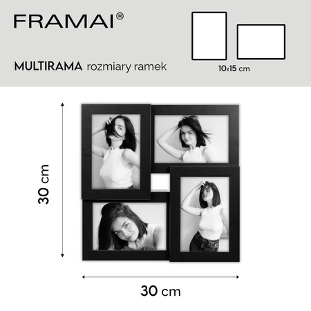 Multirama MULTI HEN CZARNA ramka na 4 zdjęcia