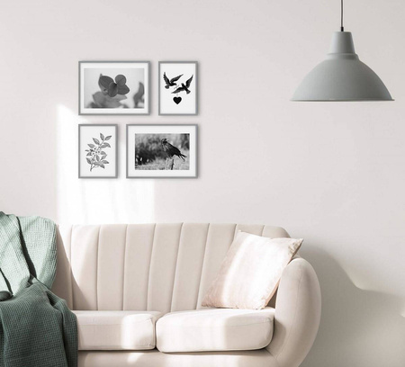 Zestaw szarych ramek na 4 zdjęć PINIA 05 GF0003