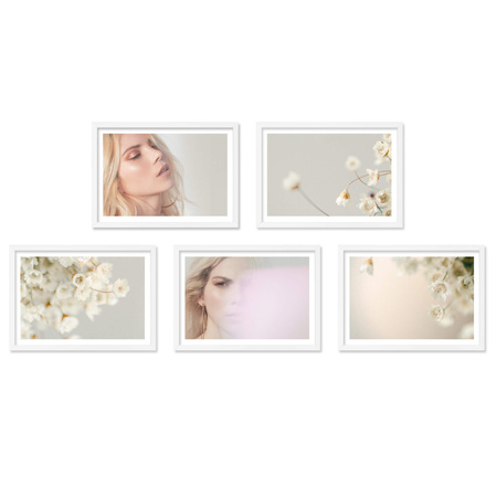 Zestaw białych ramek na 5 zdjęć PINIA 1 GF0014