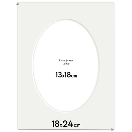 Passe partout 18x24 (13x18) BIAŁY OWAL MILK MLECZNY - LUCA Q5105