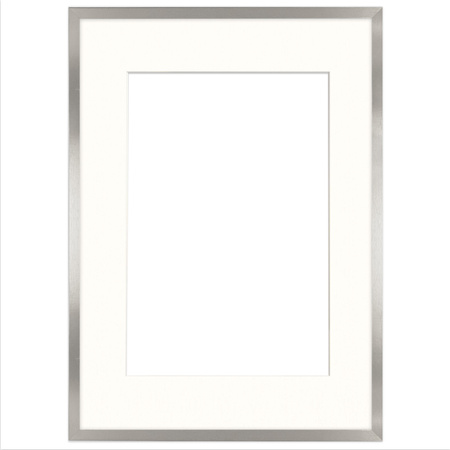 Ramka srebrna HEN PASS S z passe-partout – rozmiar 60x80 cm (okienko 50x70 cm)