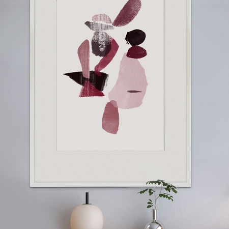 Ramka biała HEN PASS 1 z passe-partout – rozmiar 70X100 cm (okienko 50x70 cm)