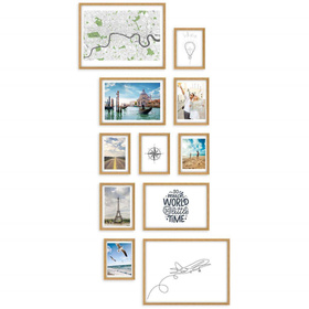 Zestaw jasnobrązowych ramek na 11 zdjęć PINIA 00 GF0005