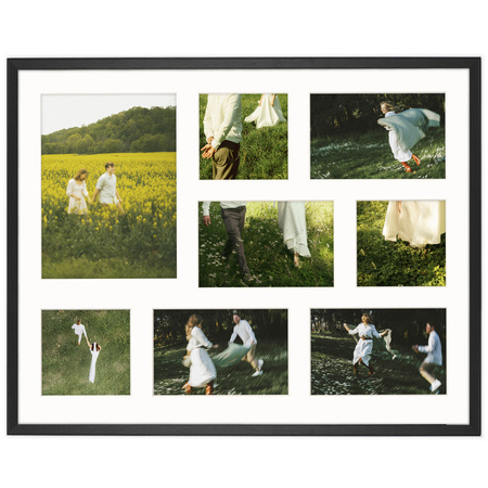 Foto Galeria 40x50 cm - ramka z passe partout na 7 zdjęć 10x10 cm 10x15 cm 15x21 cm kolor czarny