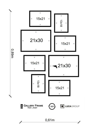 Zestaw jasnobrązowych ramek na 8 zdjęć PINIA 00 GF0007