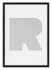 Ramka LITERKA "R" Czarna. Ramka z passe partout o rozmiarze 21x30 cm