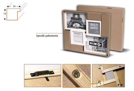 Multirama MULTI WHITE 43 ramka na 4 zdjęcia