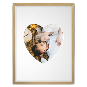 Ramka SERCE - jasne drewno - Ramka z passe partout o rozmiarze 30x40 cm