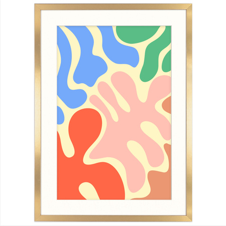 Ramka złota HEN PASS Z z passe-partout – rozmiar 50x70 cm (okienko 40x60 cm)