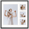 Foto Galeria 40x40 cm kolor czarny - ramka z passe partout na 4 zdjęcia 21x30 cm i 9x9 cm