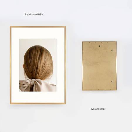 Ramka złota HEN PASS Z z passe-partout – rozmiar 70x100 cm (okienko 50x70 cm)