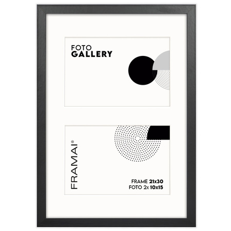 Foto Galeria czarna 21x30 cm - ramka z passe partout na 2 zdjęcia 10x15 cm