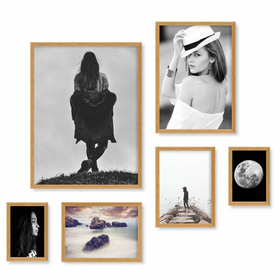 Zestaw jasnobrązowych ramek na 6 zdjęć PINIA 00 GF0010