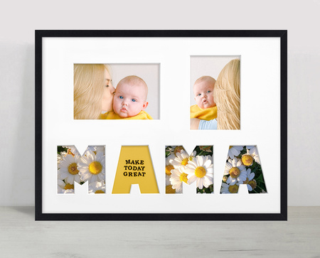 Ramka na zdjęcia MAMA czarna. Ramka na kolaż 6 zdjęć o rozmiarze 30x40 cm