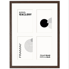 Foto Galeria 30x40 cm brązowa - ramka z passe partout na 4 zdjęcia 10x15 cm