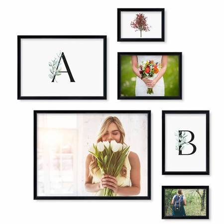 Zestaw czarnych ramek na 6 zdjęć PRESTO 2 GF0010