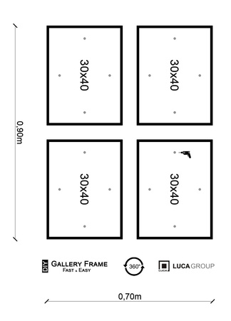 Zestaw naturanych ramek na 4 zdjęcia PINIA 00 GF0015
