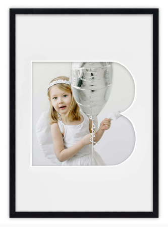 Ramka LITERKA "B" czarne - Ramka z passe partout o rozmiarze 21x30 cm