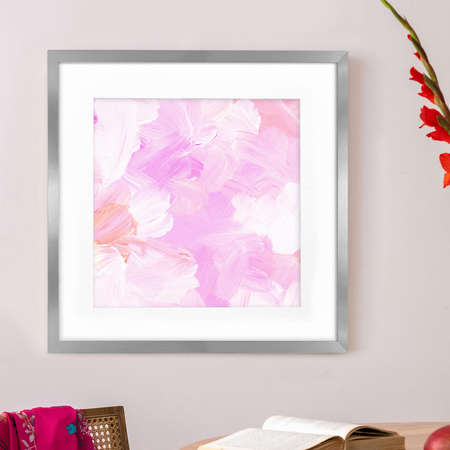 Ramka srebrna HEN PASS S z passe-partout – rozmiar 50x50 cm (okienko 40x40 cm)