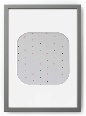 Ramka CYFERKA "0" Szara. Ramka z passe partout o rozmiarze 21x30 cm