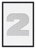 Ramka CYFERKA "2" Czarna. Ramka z passe partout o rozmiarze 21x30 cm
