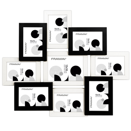 Multirama na 9 zdjęć MULTI HEN 1-2 ramka na zdjęcia w kolorze czarno-białym